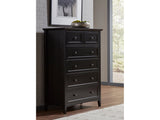 Paragon Five Drawer Chest in Black by Modus Furniture at Eve Furniture