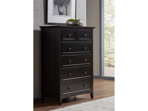 Paragon Five Drawer Chest in Black by Modus Furniture at Eve Furniture