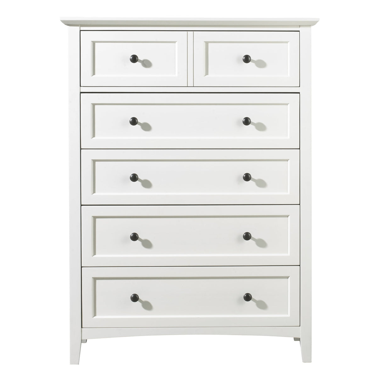 Paragon Five Drawer Chest in White