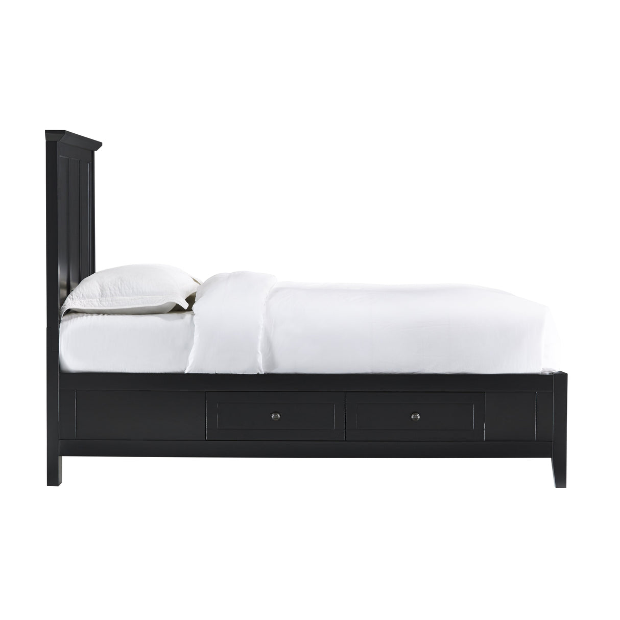 Paragon Four Drawer Wood Eastern King Storage Bed in Black by Modus Furniture at Eve Furniture