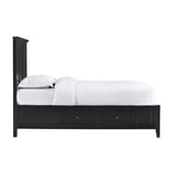 Paragon Four Drawer Wood Eastern King Storage Bed in Black by Modus Furniture at Eve Furniture