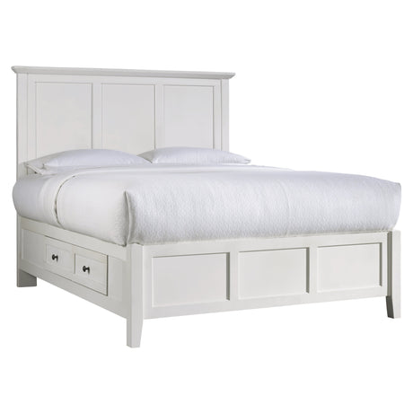 Paragon Four Drawer Wood Eastern King Storage Bed in White by Modus Furniture at Eve Furniture