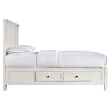 Paragon Four Drawer Wood Eastern King Storage Bed in White by Modus Furniture at Eve Furniture