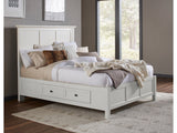 Paragon Four Drawer Wood Eastern King Storage Bed in White by Modus Furniture at Eve Furniture