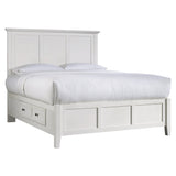 Paragon Four Drawer Wood Queen Storage Bed in White by Modus Furniture at Eve Furniture