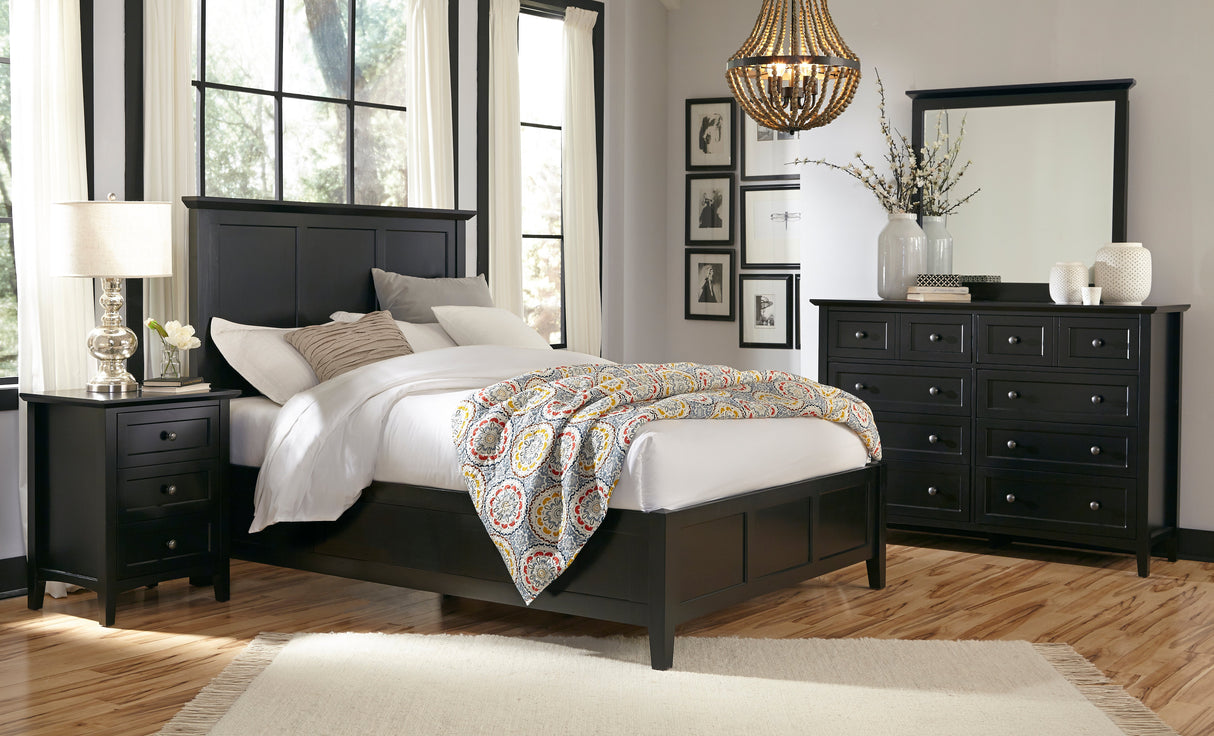 Paragon Wood Full Panel Bed in Black by Modus Furniture at Eve Furniture