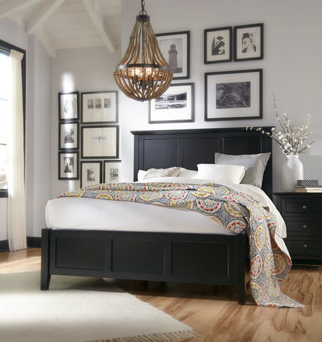 Paragon Wood Queen Panel Bed in Black by Modus Furniture at Eve Furniture