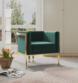 Paramount Accent Armchair in Forest Green and Polished Brass by Manhattan Comfort at Eve Furniture