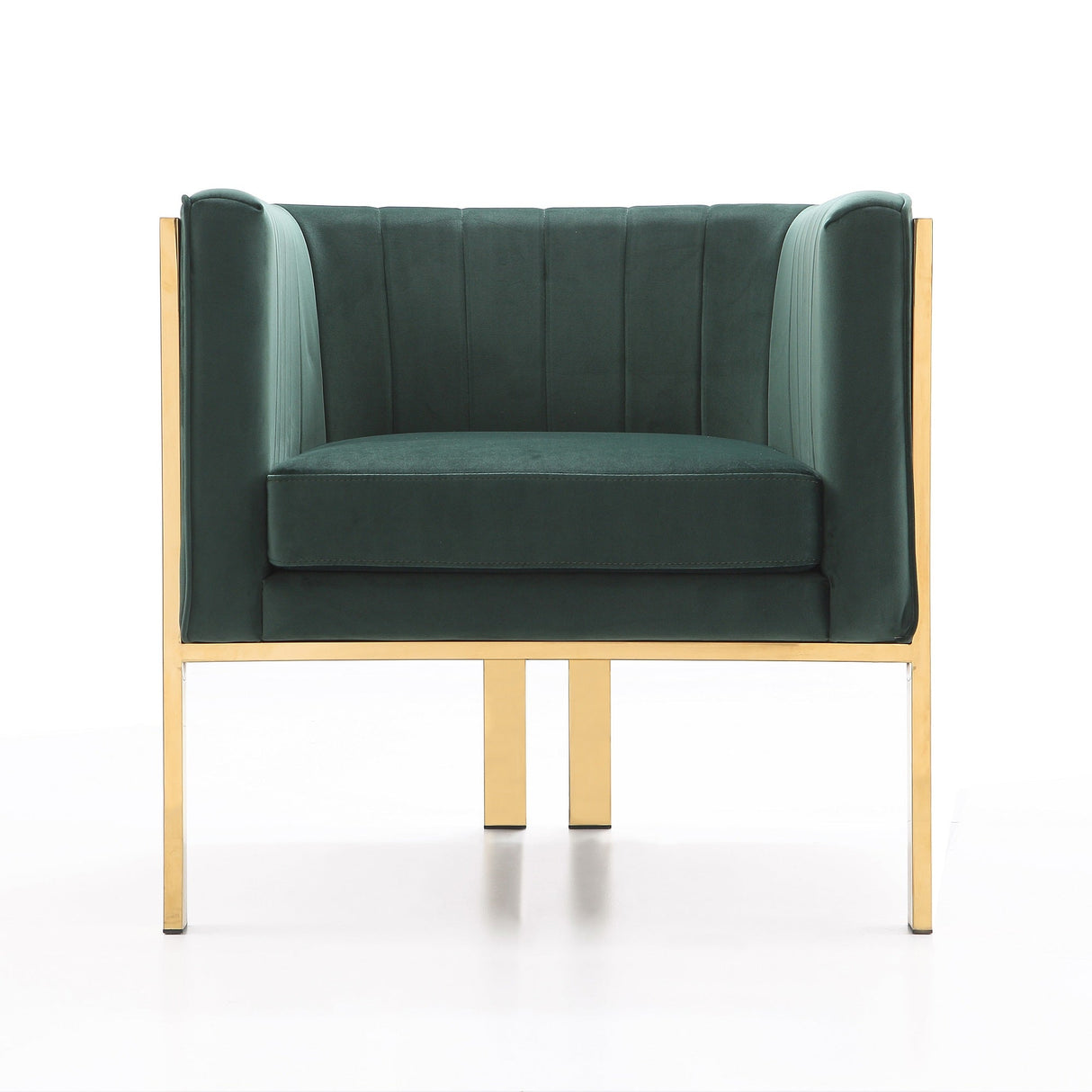 Paramount Accent Armchair in Forest Green and Polished Brass by Manhattan Comfort at Eve Furniture