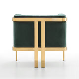 Paramount Accent Armchair in Forest Green and Polished Brass by Manhattan Comfort at Eve Furniture