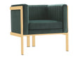 Paramount Accent Armchair in Forest Green and Polished Brass by Manhattan Comfort at Eve Furniture