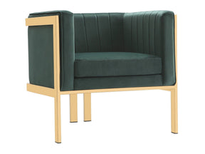 Paramount Accent Armchair in Forest Green and Polished Brass by Manhattan Comfort at Eve Furniture