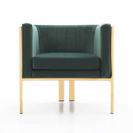 Paramount Accent Armchair in Forest Green and Polished Brass (set of 2) by Manhattan Comfort at Eve Furniture