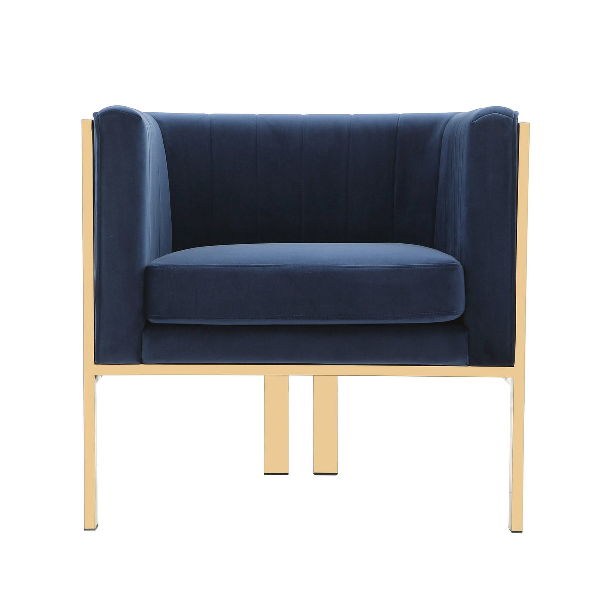 Paramount Accent Armchair in Royal Blue and Polished Brass by Manhattan Comfort at Eve Furniture