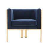 Paramount Accent Armchair in Royal Blue and Polished Brass by Manhattan Comfort at Eve Furniture