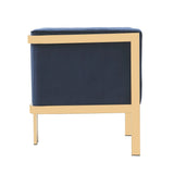 Paramount Accent Armchair in Royal Blue and Polished Brass by Manhattan Comfort at Eve Furniture