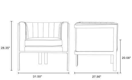 Paramount Accent Armchair in Royal Blue and Polished Brass by Manhattan Comfort at Eve Furniture