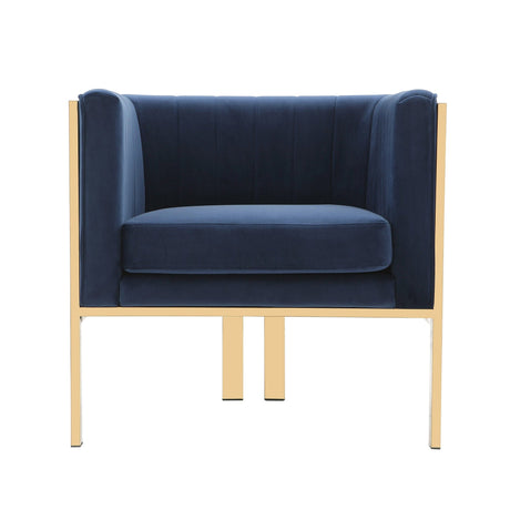 Paramount Accent Armchair in Royal Blue and Polished Brass by Manhattan Comfort at Eve Furniture