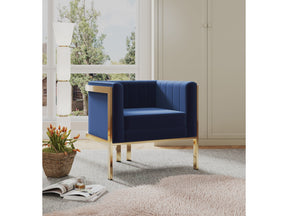 Paramount Accent Armchair in Royal Blue and Polished Brass (set of 2) by Manhattan Comfort at Eve Furniture