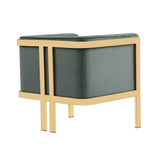 Paramount Accent Armchair in Warm Grey and Polished Brass by Manhattan Comfort at Eve Furniture