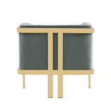 Paramount Accent Armchair in Warm Grey and Polished Brass by Manhattan Comfort at Eve Furniture
