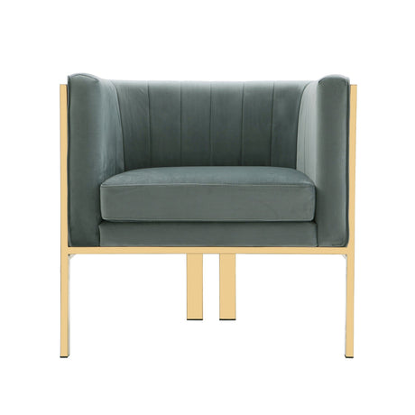 Paramount Accent Armchair in Warm Grey and Polished Brass by Manhattan Comfort at Eve Furniture