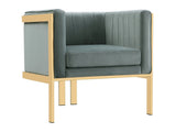 Paramount Accent Armchair in Warm Grey and Polished Brass by Manhattan Comfort at Eve Furniture