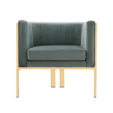 Paramount Accent Armchair in Warm Grey and Polished Brass (set of 2) by Manhattan Comfort at Eve Furniture