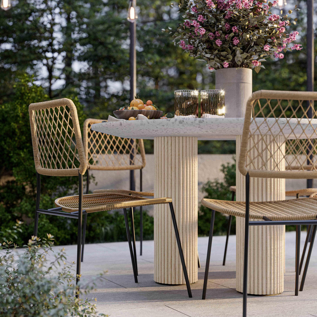 Parcino Terrazzo Concrete Indoor / Outdoor 47" Round Dining Table by TOV Furniture at Eve Furniture