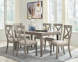 Parellen Beige/Gray Rectangular Dining Set by Ashley at Eve Furniture
