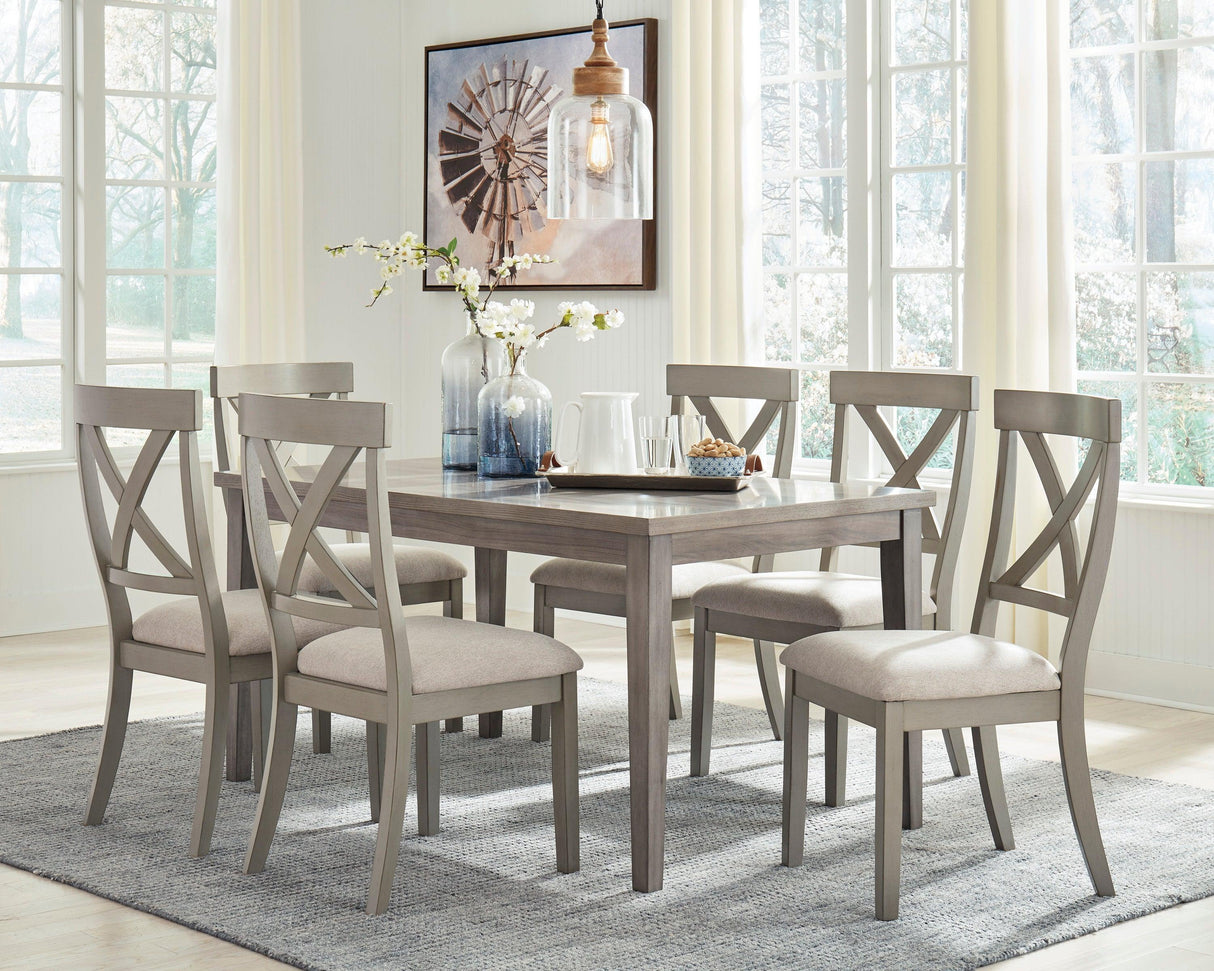 Parellen Beige/Gray Rectangular Dining Set by Ashley at Eve Furniture