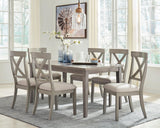 Parellen Beige/Gray Rectangular Dining Set by Ashley at Eve Furniture