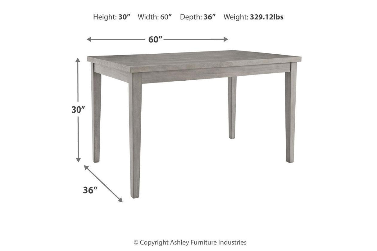 Parellen Gray Dining Table by Ashley at Eve Furniture