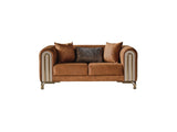 Paris 3-pieces (Sofa & Loveseat & Chair) Livingroom Set Brown by Furnia at Eve Furniture
