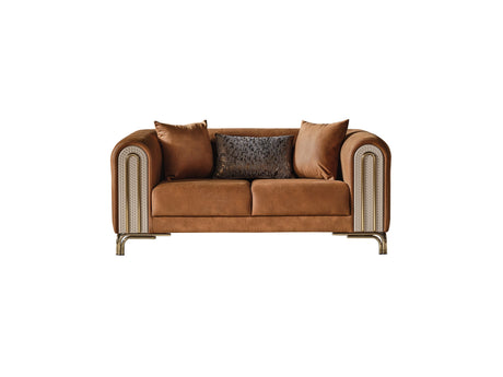 Paris 3-pieces (Sofa & Loveseat & Chair) Livingroom Set Brown by Furnia at Eve Furniture