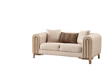 Paris 3-pieces (Sofa & Loveseat & Chair) Livingroom Set in Cream by Furnia at Eve Furniture