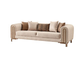 Paris 3-pieces (Sofa & Loveseat & Chair) Livingroom Set in Cream by Furnia at Eve Furniture