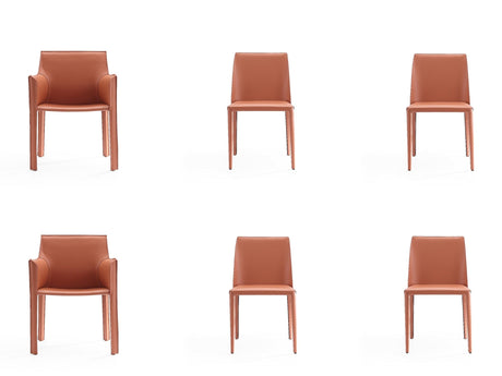Paris 6-Piece Dining Chairs in Clay by Manhattan Comfort at Eve Furniture