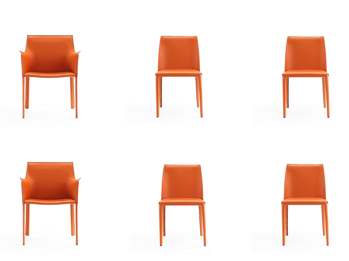 Paris 6-Piece Dining Chairs in Coral by Manhattan Comfort at Eve Furniture