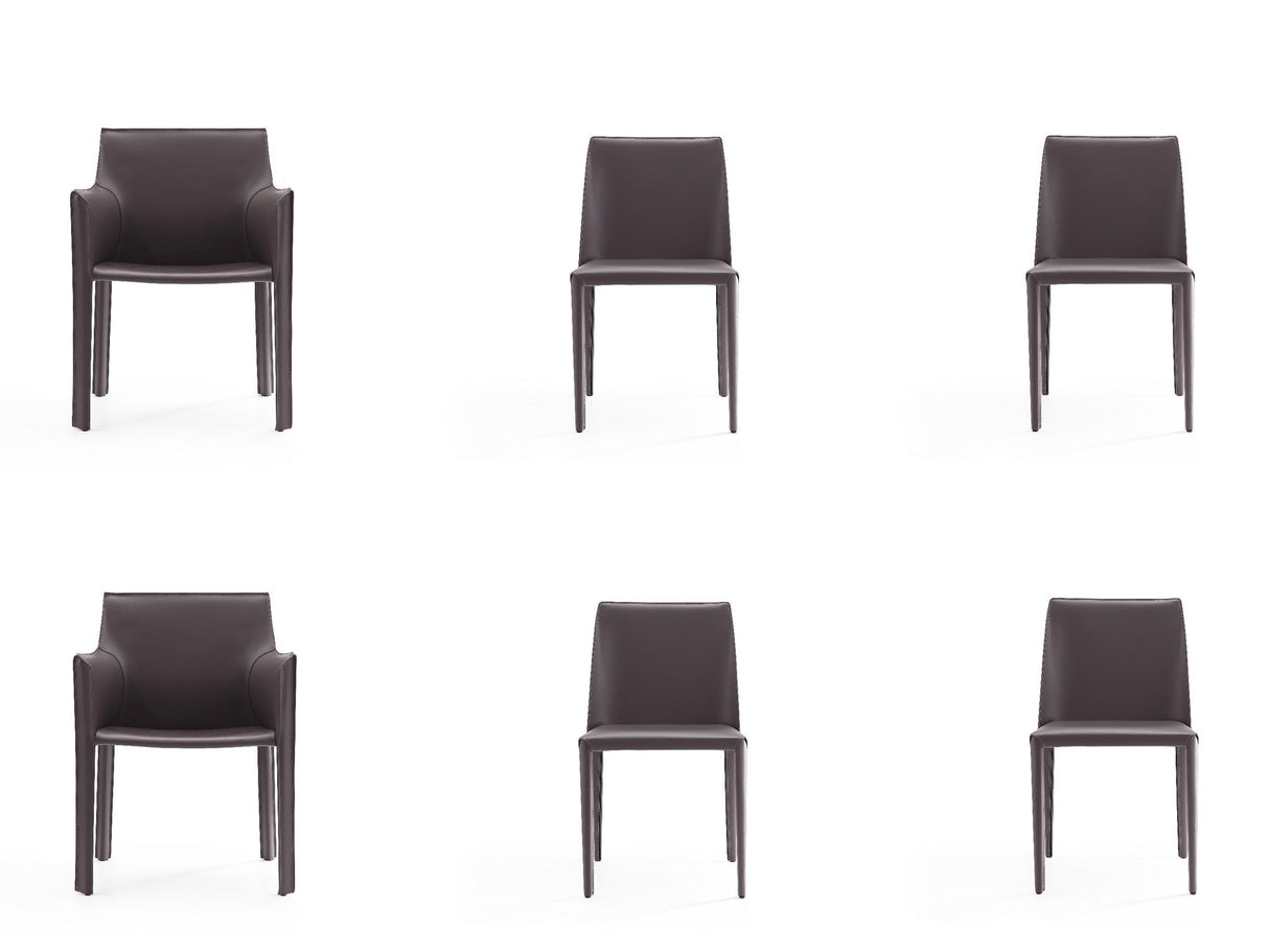 Paris 6-Piece Dining Chairs in Grey by Manhattan Comfort at Eve Furniture