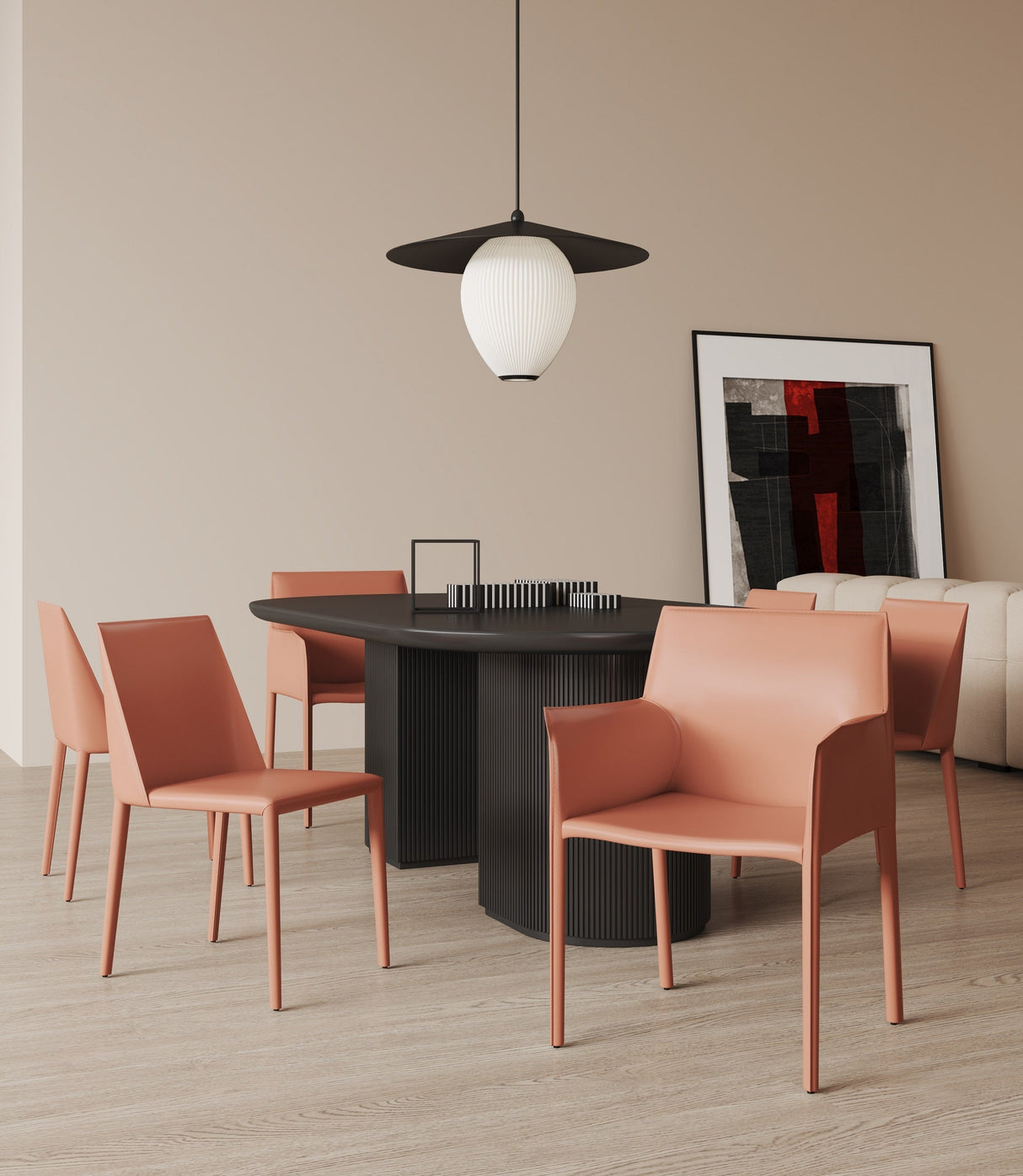 Paris 8-Piece Dining Chairs in Clay by Manhattan Comfort at Eve Furniture