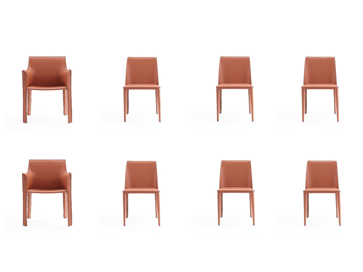 Paris 8-Piece Dining Chairs in Clay by Manhattan Comfort at Eve Furniture
