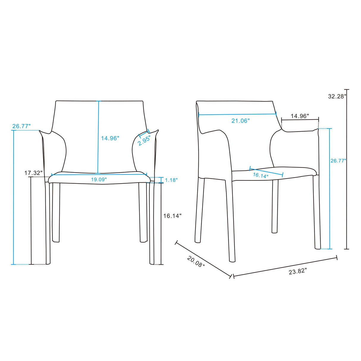 Paris 8-Piece Dining Chairs in Coral by Manhattan Comfort at Eve Furniture