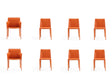 Paris 8-Piece Dining Chairs in Coral by Manhattan Comfort at Eve Furniture
