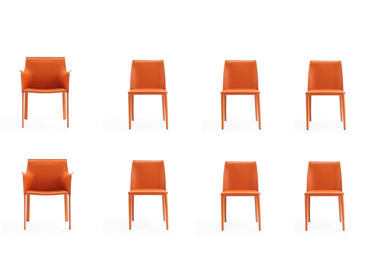 Paris 8-Piece Dining Chairs in Coral by Manhattan Comfort at Eve Furniture