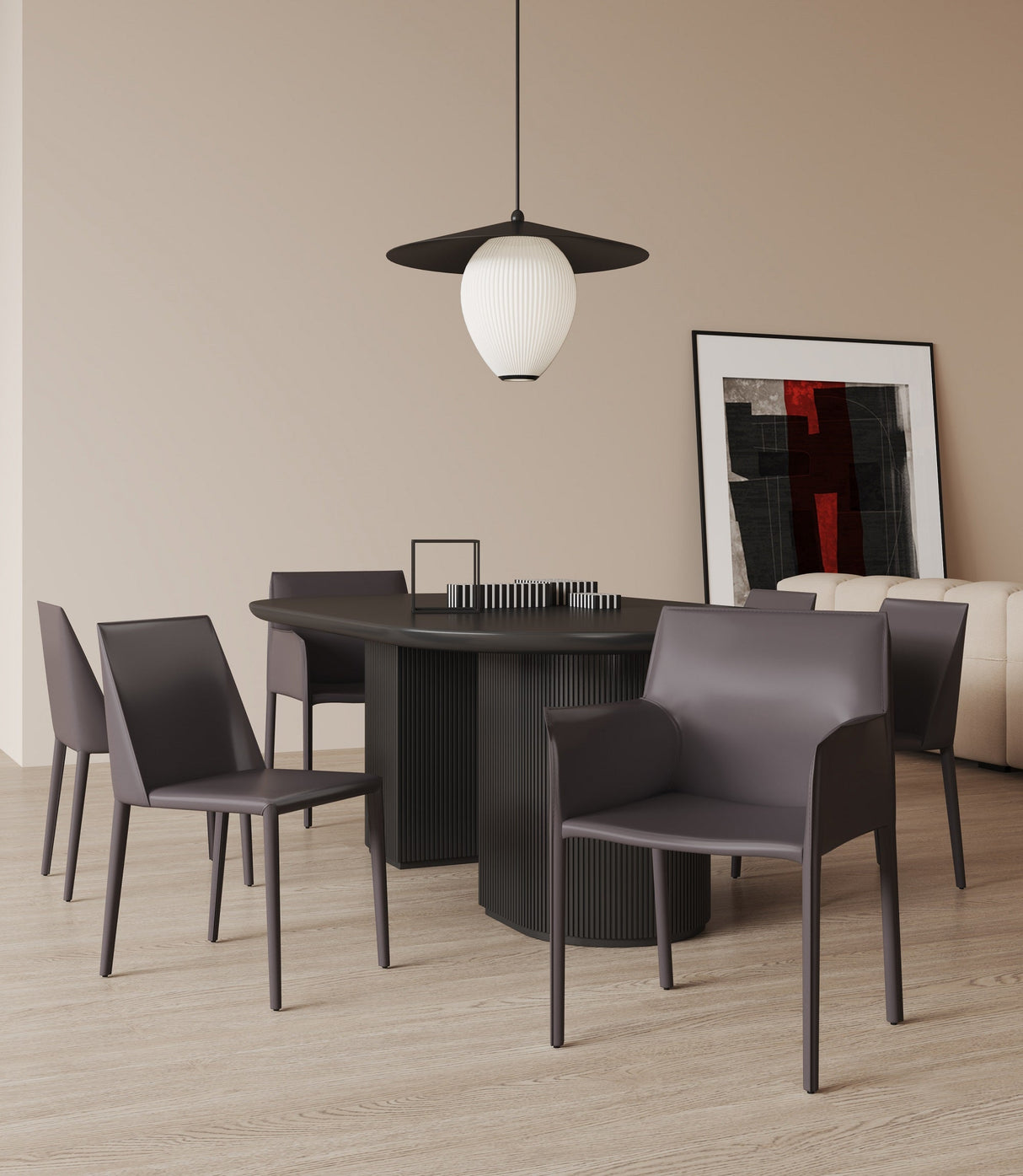 Paris 8-Piece Dining Chairs in Grey by Manhattan Comfort at Eve Furniture