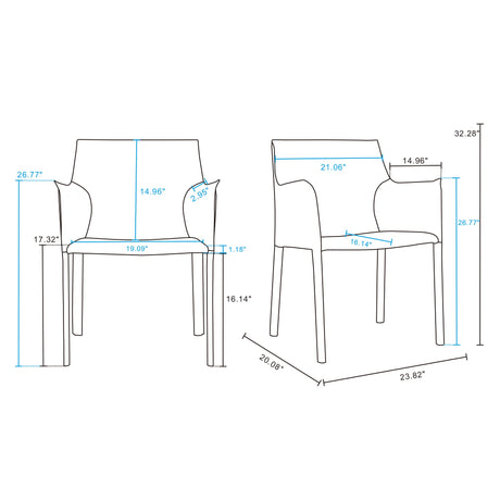 Paris 8-Piece Dining Chairs in Grey by Manhattan Comfort at Eve Furniture