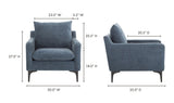Paris Armchair Blue by Moe's Home at Eve Furniture