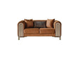 Paris Brown Stationary Loveseat by Furnia at Eve Furniture