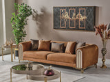 Paris Brown Stationary Sofa by Furnia at Eve Furniture
